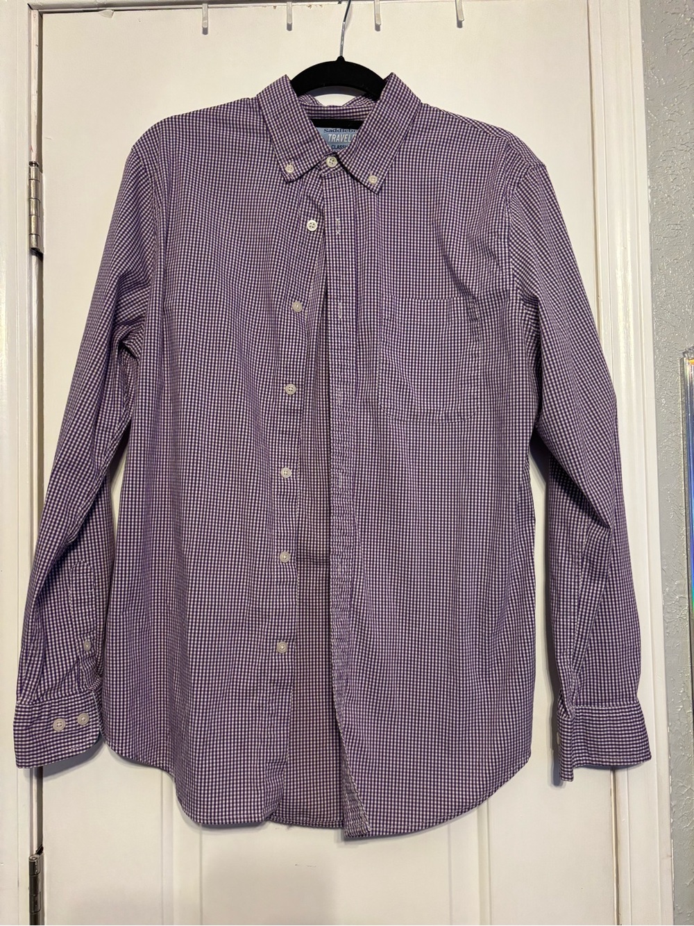 Saddlebred Purple Micro-Check Button-Down Shirt